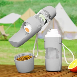Gourde portable chien chat 2-en-1