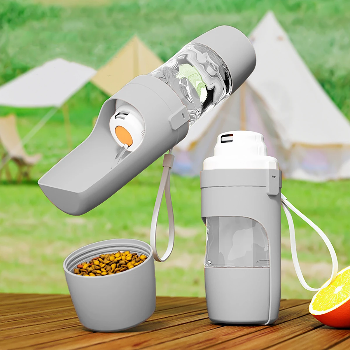 Gourde portable chien chat 2-en-1