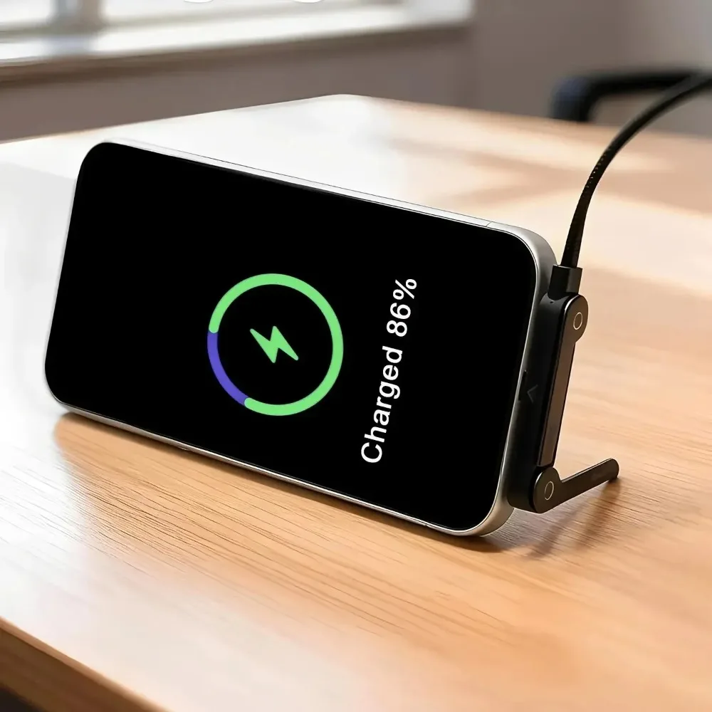 Câble USB-C 240W 1,5 m avec support téléphone intégré 360° – Image 4