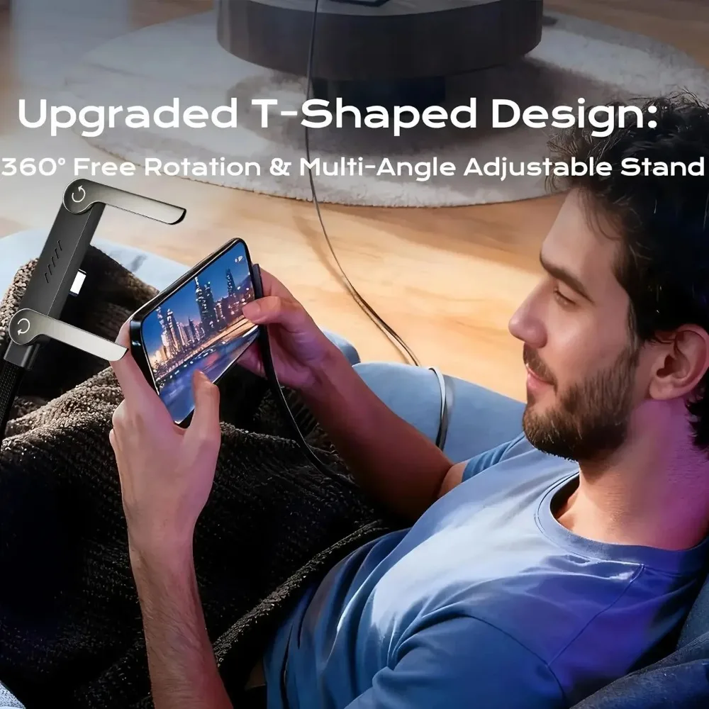 Câble USB-C 240W 1,5 m avec support téléphone intégré 360° – Image 3